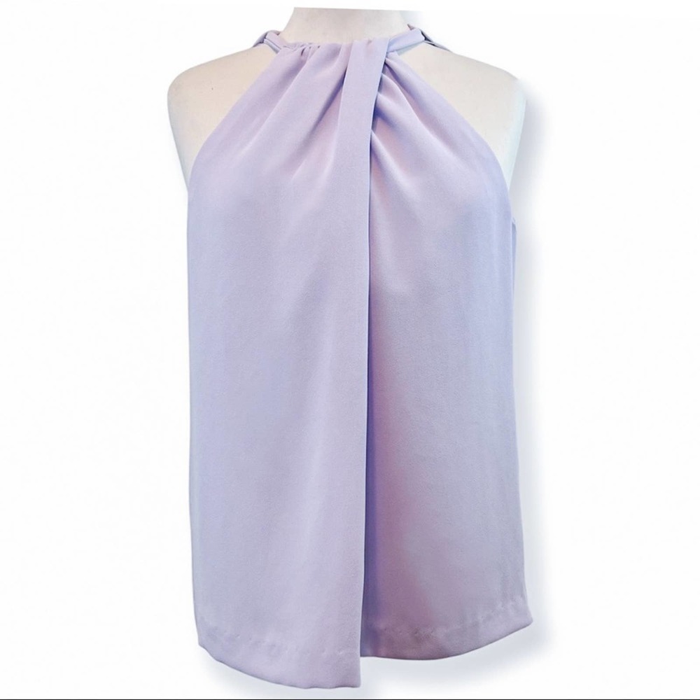 Trina Turk Rosemary Foldover Halter in Sugar Berry Lilac Purple Small